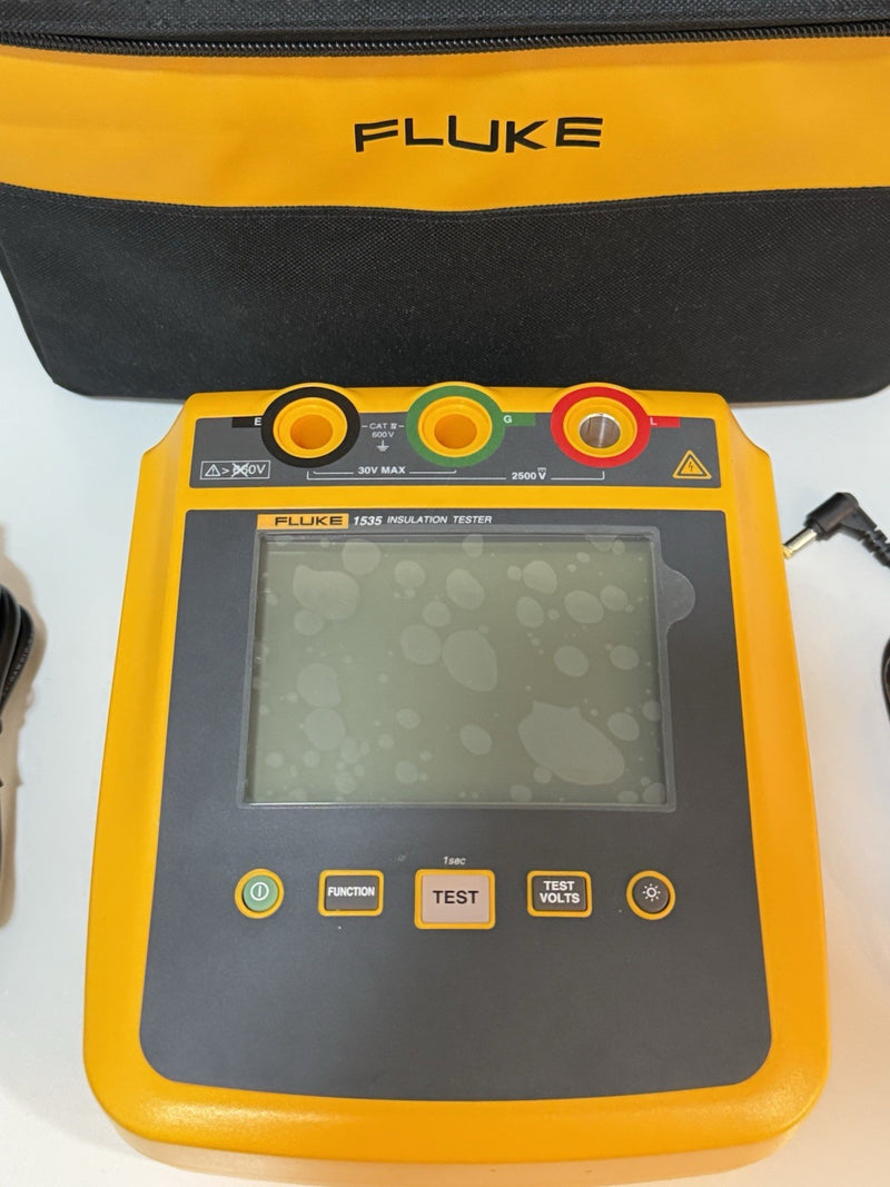 FLUKE 1535 MEGOHMMETER INSULATION TESTER WITHBAG & CHARGER