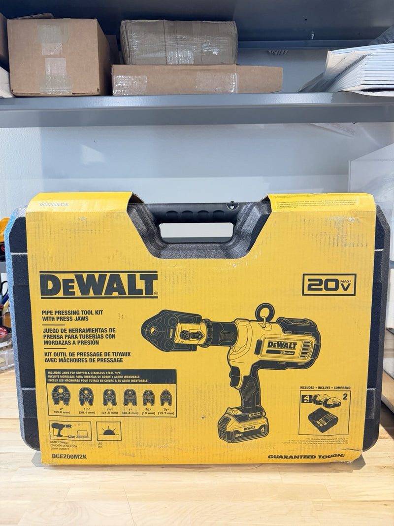 DEWALT DCE200M2K 20V MAX CORDLESS PRESS TOOL KIT & 6 JAWS