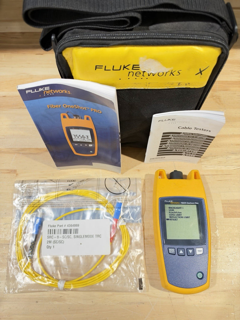 FLUKE NETWORKS FIBER ONESHOT PRO SINGLEMODE TESTER (FREE SHIPPING)