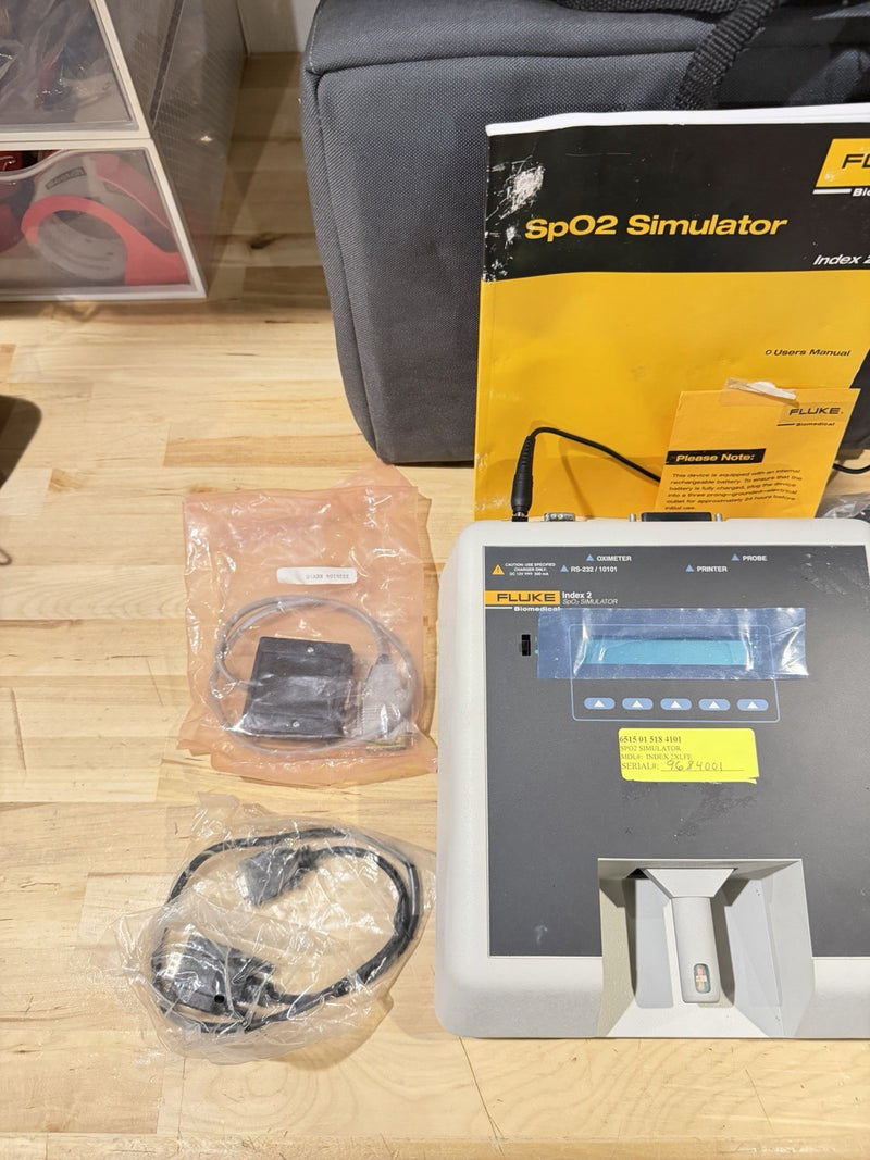 FLUKE INDEX 2 SPO2 SIMULATOR W/ ACCESSORIES (TESTED) SHIPS FREE
