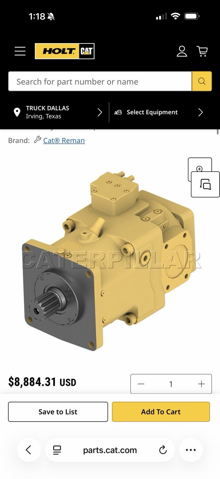 CAT 20R-1325 HYDRAULIC PUMP (NEW FACTORY SEALED) - GENUINE OEM / SHIPS FREE