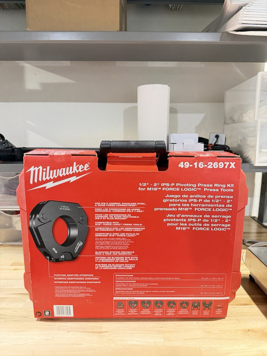 MILWAUKEE 49-16-2697X  1/2”-2” IPS-P PIVOTING PRESS RING KIT -NEW FACTORY SEALED