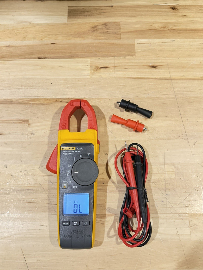 FLUKE 902 FC HVAC CLAMP METER TRUE RMS W / LEADS & CLIPS - SHIPS FAST