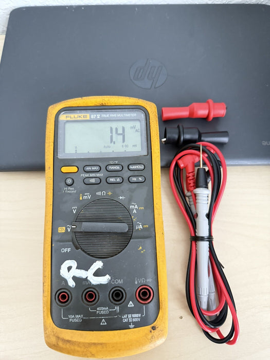 FLUKE 87V TRUE RMS MULTIMETER W /LEADS - FREE SHIPPING (TESTED)