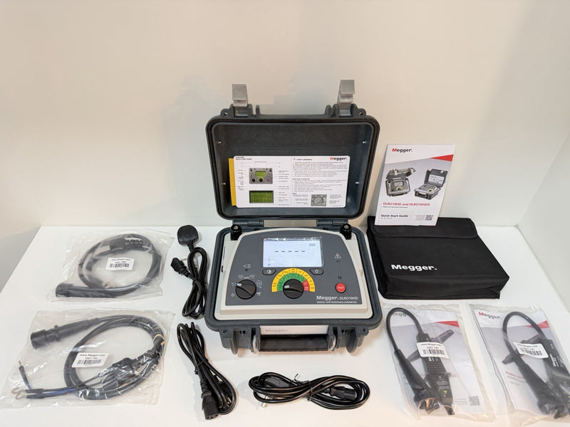 MEGGER DLRO10HD DIGITAL LOW RESISTANCE OHMMETER W/ CABLES (NEW SEALED) CAL 2026