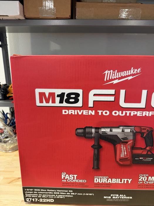 MILWAUKEE 2717-22HD M18 FUEL 1‑9/16 SDS‑MAX ROTARY HAMMER KIT NEW FACTORY SEALED