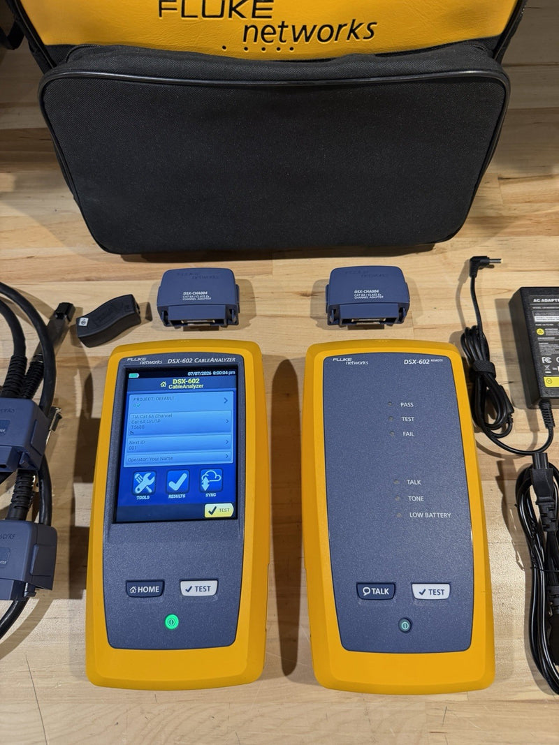 FLUKE NETWORKS DSX-602 PRO 500MHZ CABLE ANALYZER V2 WITH WIFI TESTED