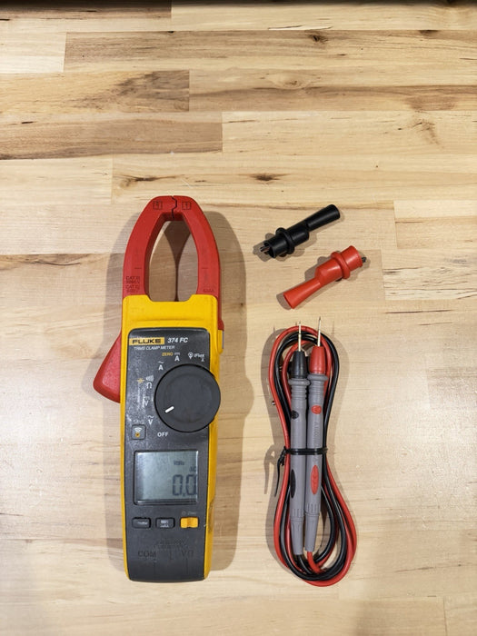 FLUKE 374 FC TRMS CLAMP METER W/ LEADS & CLIPS (TESTED) SHIPS FAST