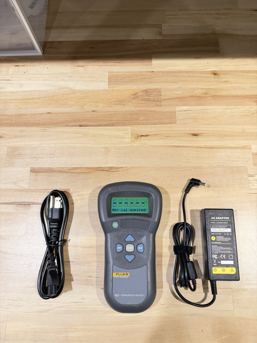 FLUKE HART SCIENTIFIC 1521 THERMOMETER READOUT W/ CHARGER/TESTED -MISSING COVER