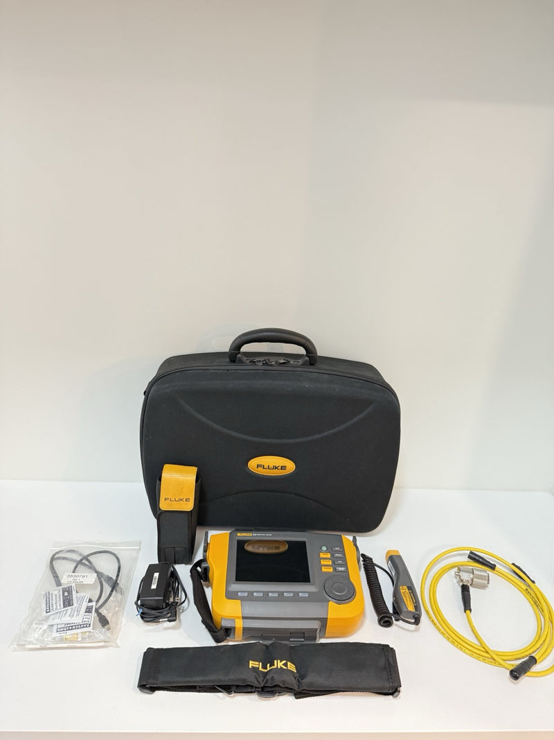 FLUKE 810 VIBRATION TESTER WITH TACHOMETER & TRIAXIAL ACCELEROMETER & CASE TESTED