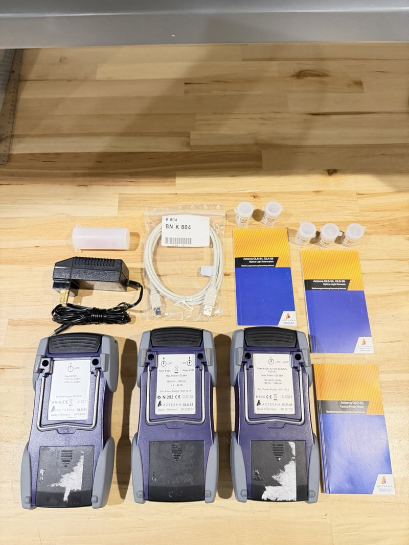 ACTERNA MK-3S OPTICAL TEST KIT OLA-55/OLS-55/OLP-55 WITH6 FRONT SHELLS/AC ADAPTERS