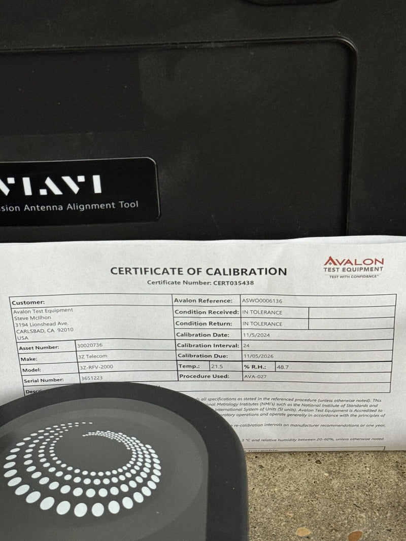 VIAVI 3Z RFV-AAT-2000 ANTENNA ALIGNMENT TOOL CALIBRATED 2026