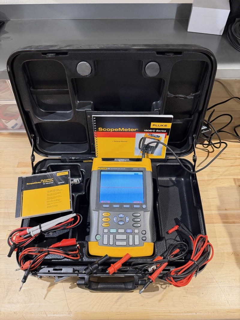 FLIKE 199C 200MHZ 2.5GS/s SCOPEMETER COLOR W/ ACCESSORIES (TESTED) SHIPS FAST