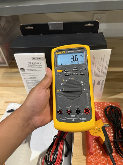FLUKE 87V/IMSK INDUSTRIAL MULTIMETER SERVICE KIT WITH I400 AC CURRENT CLAMP