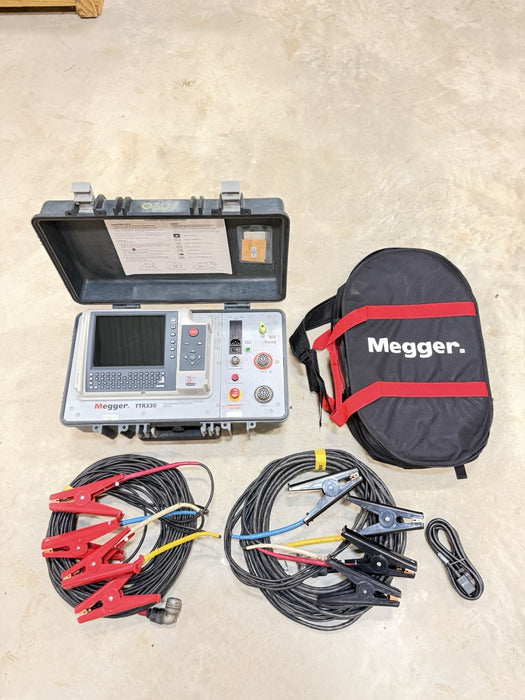 MEGGER TTR330 TRANSFORMER TURN-RATIO TEST SET W/ CABLES & BAG  (TESTED)
