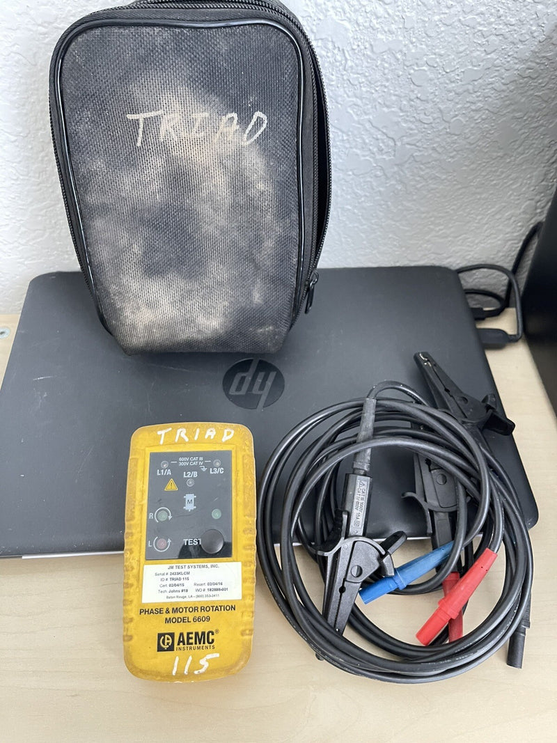AEMC 6609 PHASE & MOTOR ROTATION METER FOR PARTS