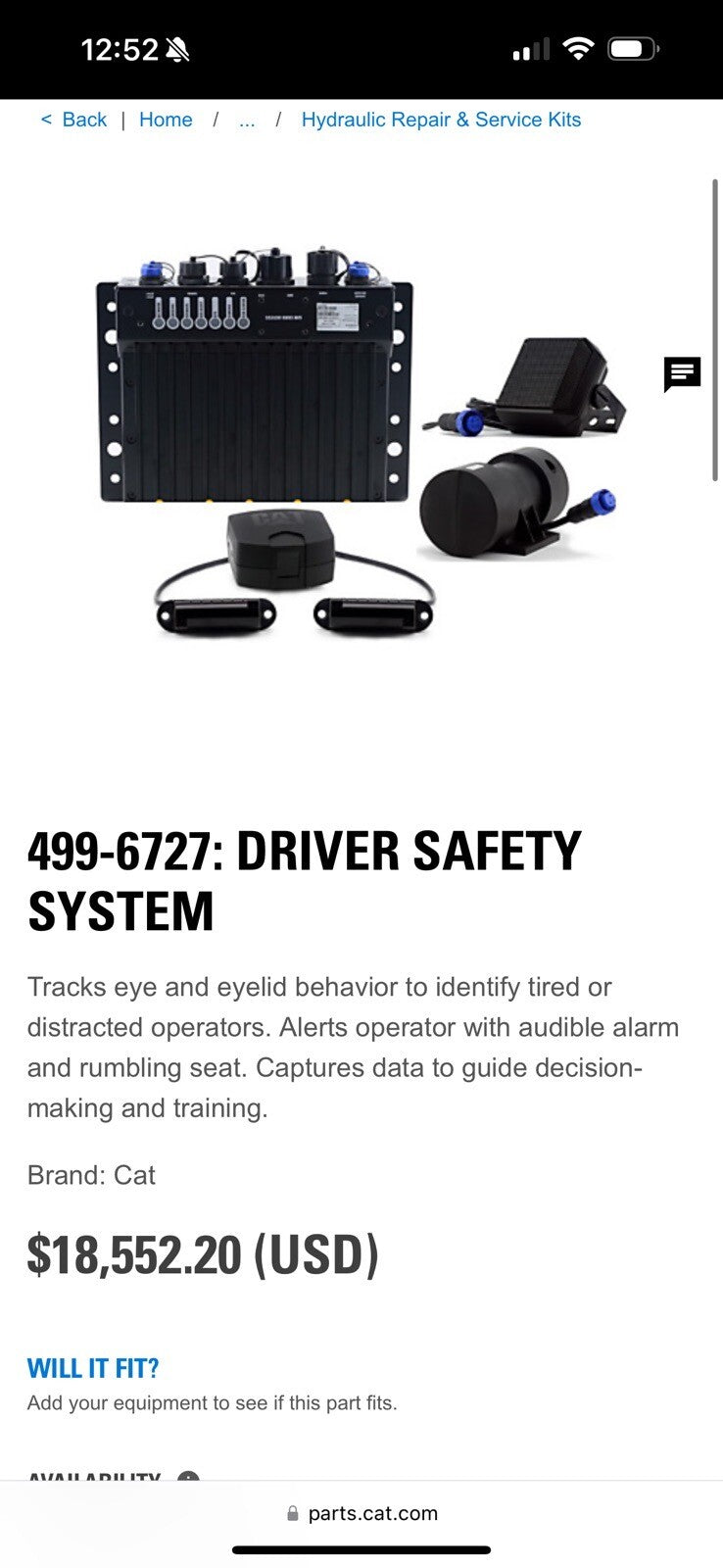 CAT 499-6727 DRIVER SAFETY SYSTEM