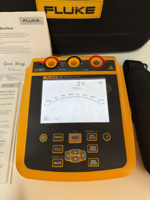 FLUKE 1537 INSULATION RESISTANCE TESTER & MEGOHMMETER (CALIBRATED 2024) NEW