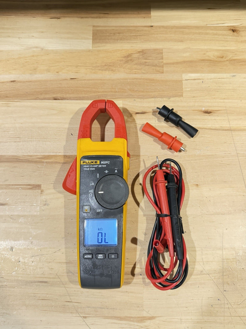 FLUKE 902 FC HVAC CLAMP METER TRUE RMS W / LEADS & CLIPS - SHIPS FAST