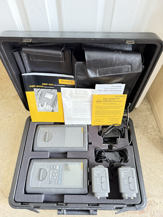 FLUKE DSP-2000 CABLE ANALYZER & DSP-2000SR SMART REMOTE KIT TESTED