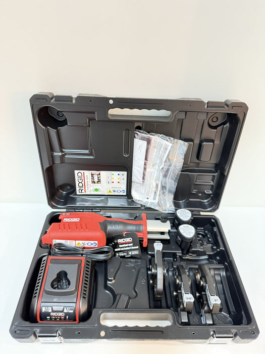 RIDGID RP 241 PRESS TOOL KIT W/ BATTERIES & CHARGER &  1/2" TO 1" PRO PRESS JAWS