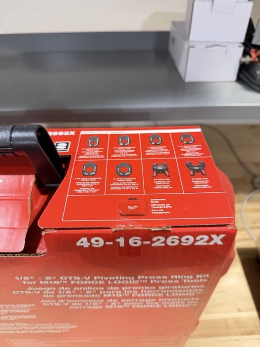 MILWAUKEE 49-16-2692X 1/2"-2" CTS-V PIVOTING PRESS RING KIT FOR FORCE LOGIC NEW