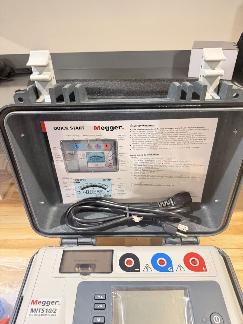 MEGGER MIT510/2 5 KV INSULATION RESISTANCE TESTER W/ LEADS (TESTED) SHIPS FREE