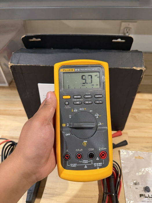 FLUKE 87V TRUE RMS MULTIMETER KIT W/ LEADS & I400 KIT (TESTED) SHIPS FAST