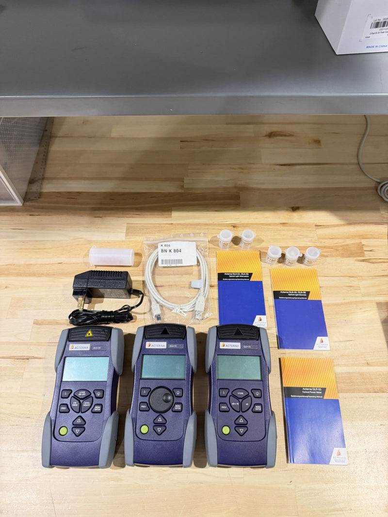 ACTERNA MK-3S OPTICAL TEST KIT OLA-55/OLS-55/OLP-55 WITH6 FRONT SHELLS/AC ADAPTERS