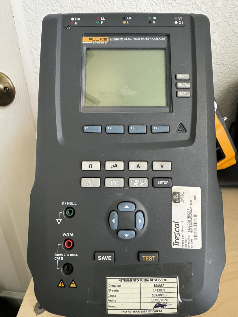 FLUKE BIOMEDICAL ESA612 230V EU ELECTRICAL SAFETY ANALIZER CALIBRATED 2024