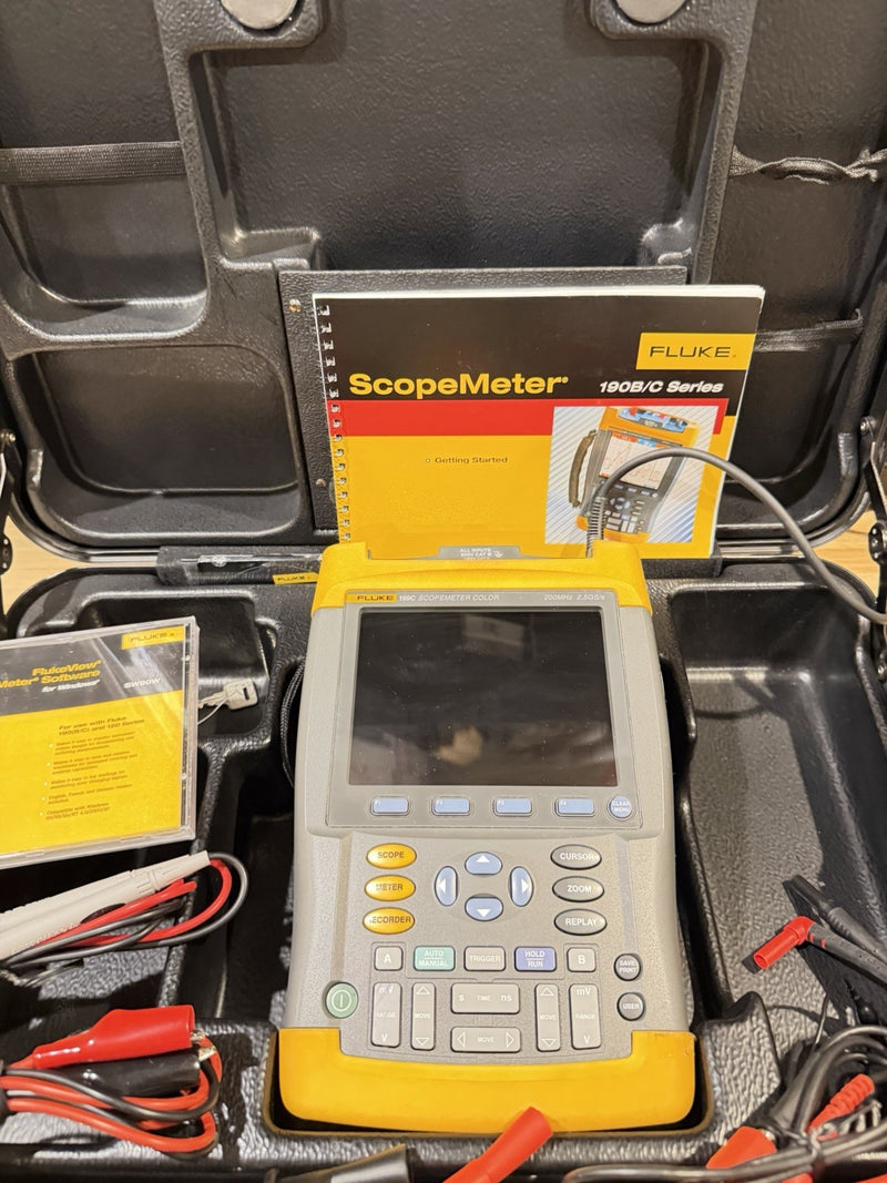 FLIKE 199C 200MHZ 2.5GS/s SCOPEMETER COLOR W/ ACCESSORIES (TESTED) SHIPS FAST