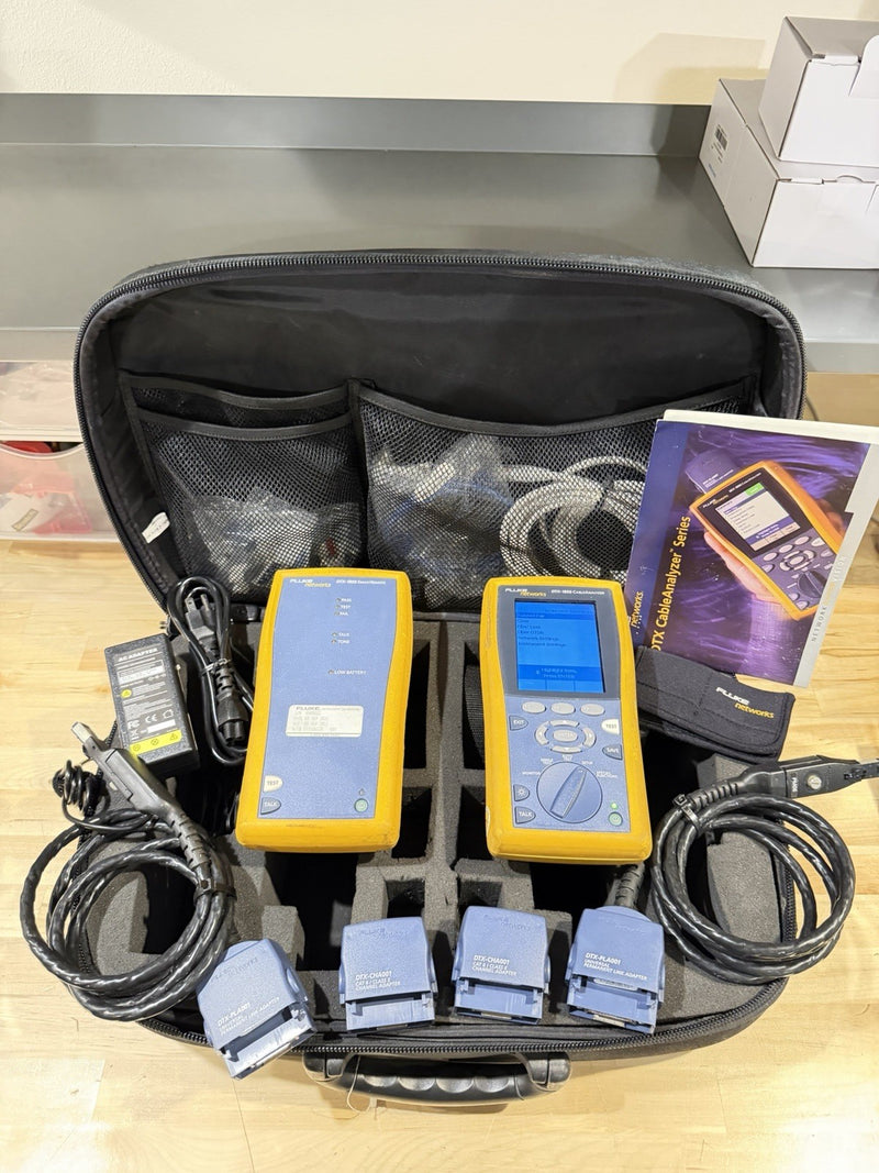 FLUKE NETWORKS DTX-1800 DTX CABLE ANALYZER KIT & PLA001 TESTED