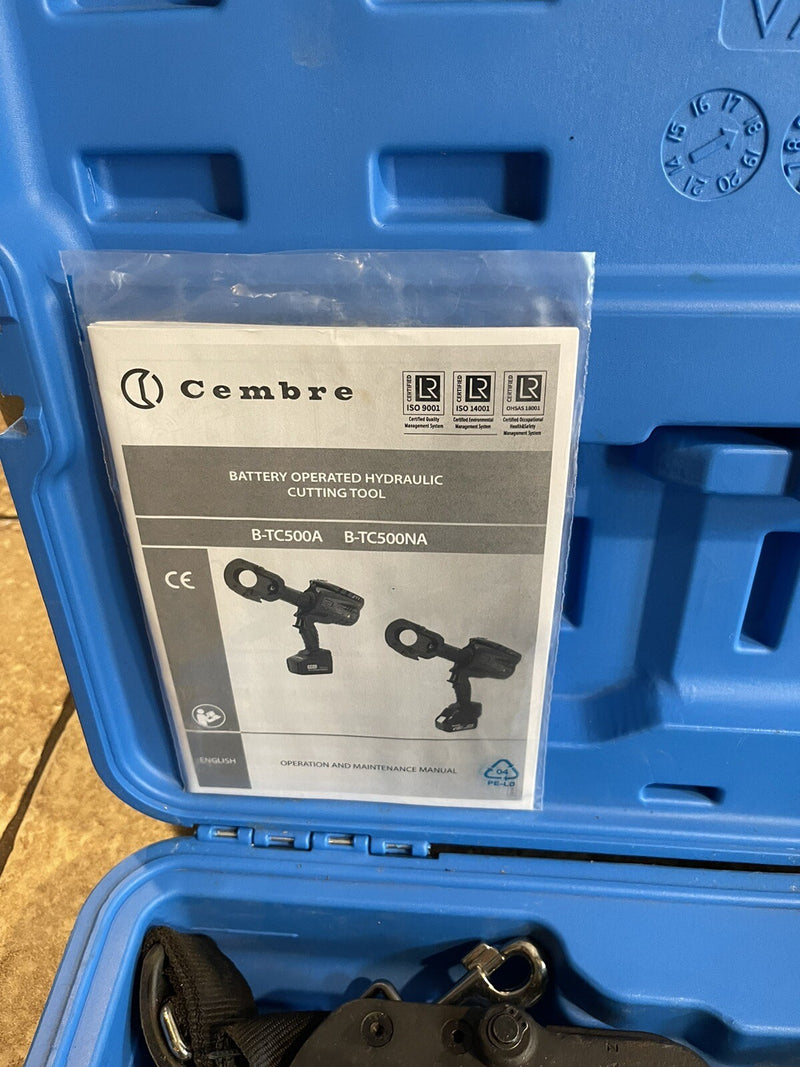 CEMBRE B-TC500 BATTERY POWERED HYDRAULIC WIRE ACSR ROD CU CUTTER