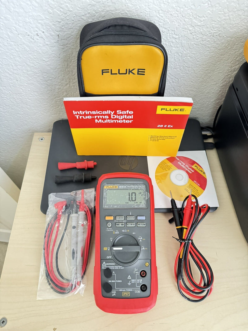 FLUKE 28 II EX TRUE RMS MULTIMETER WITH LEADS & BAG TESTED