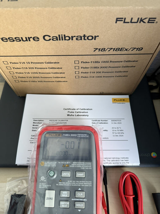 FLUKE 718EX300G INTRINSICALLY SAFE PRESSURE CALIBRATOR MFD2024 NEW SEALED