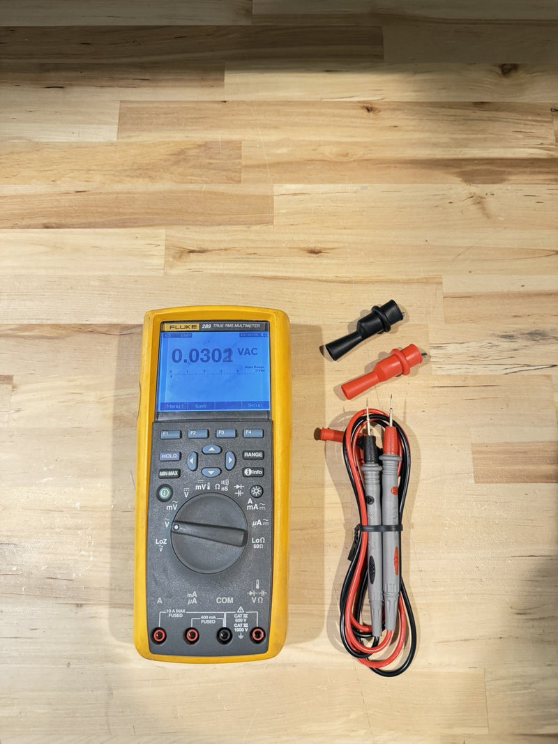 FLUKE 289 TRUE RMS ELECTRONIC LOGGING DIGITAL MULTIMETER WITH LEADS & CLIPS