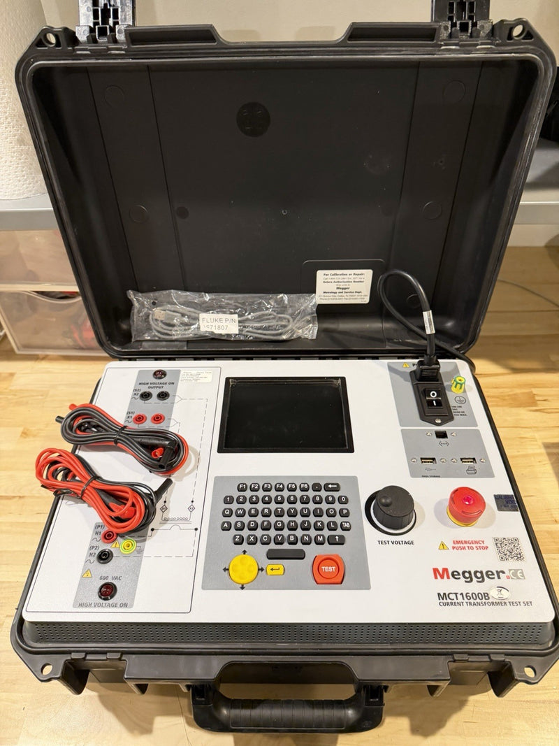 MEGGER MCT1600B CURRENT TRANSFORMER TEST SET WITH LEADS & CHARGER TESTED