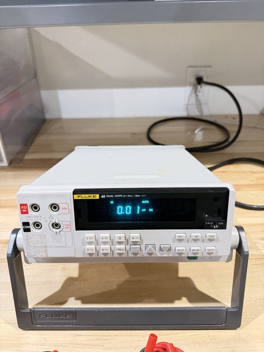 FLUKE 45 DUAL DISPLAY MULTIMETER WITH LEADS & CLIPS TESTED