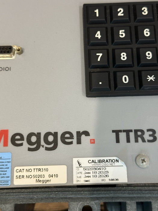 MEGGER TTR310 THREE PHASE TRANSFORMER TURNS RATIO TESTER CALIBRATED 2026