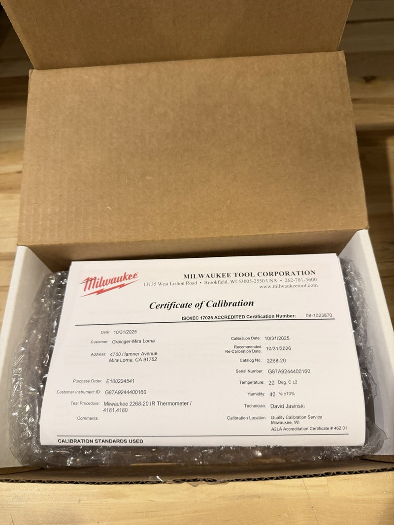 MILWAUKEE 2268-20NST 12:1 INFD TEMP-GUN (NIST) CALIBRATED 2026 RARE