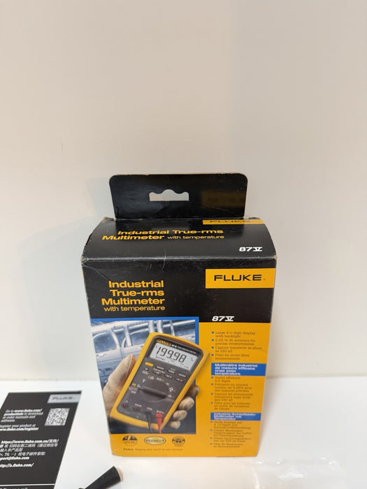 FLUKE 87V INDUSTRIAL TRUE RMS MULTIMETER WITH TEMPERATURE (NEW FACTORY SEALED)