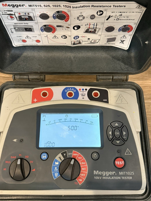 MEGGER MIT1025 10KV INSULATION TESTER WITH CHARGER