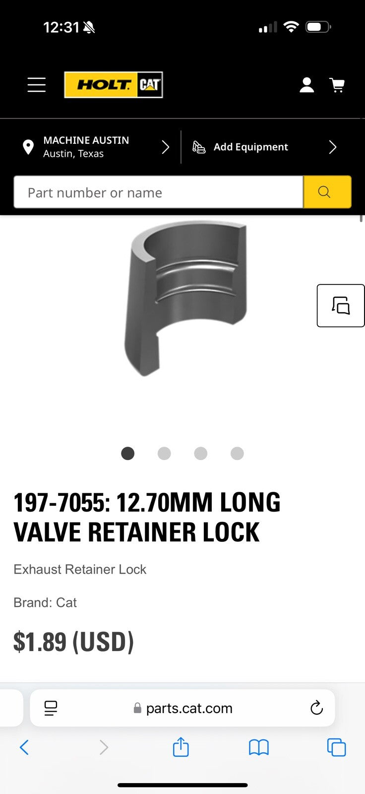 CAT 197-7055 12.70MM LONG VALVE RETAINER LOCK (QTY:100)