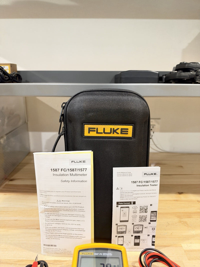 FLUKE 1587 FC 2 IN 1 HANDHELD DIGITAL INSULATION MULTIMETER W/ ACCESSORIES