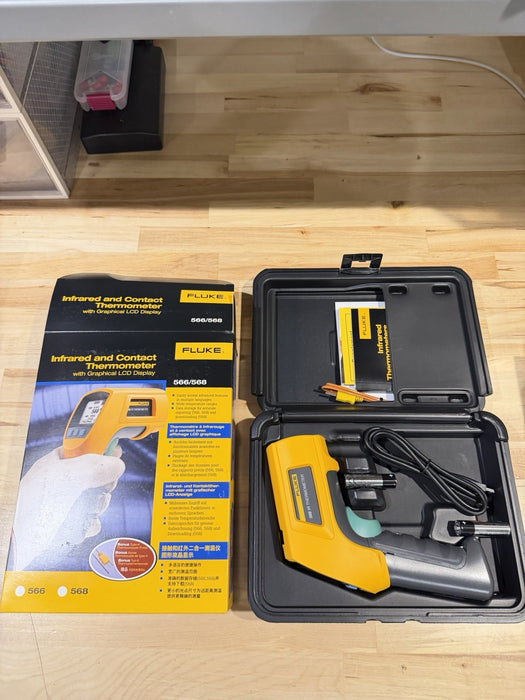 FLUKE 568 INFRARED & CONTACT THERMOMETER WITH GRAPHICAL LCD DISPLAY NEW