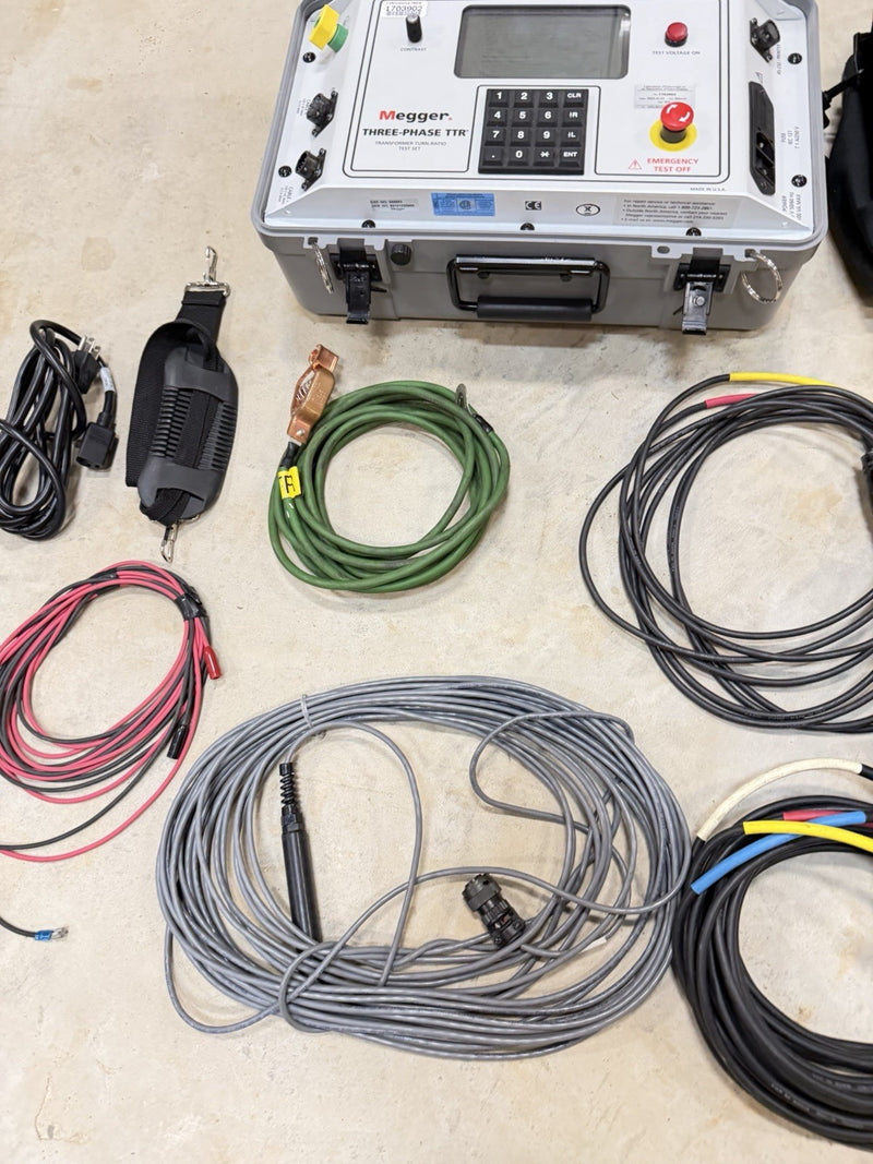 MEGGER THREE-PHASE TTR 550503 TRANSFORMER TURN-RATIO TESTER WITH CABLES TESTED