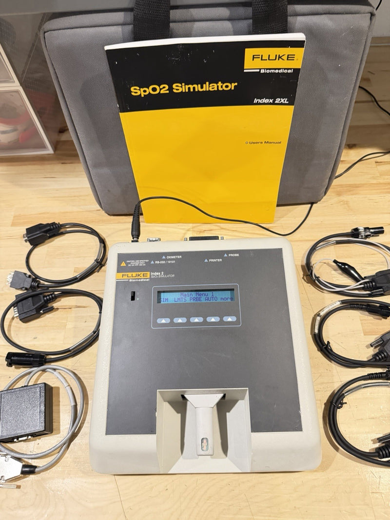 FLUKE INDEX 2 SPO2 SIMULATOR W/ ACCESSORIES (TESTED) SHIPS FREE