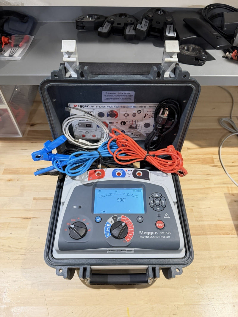 MEGGER MIT525 5KV INSULATION TESTER W/ LEADS & CHARGER (TESTED) FREE SHIPPING