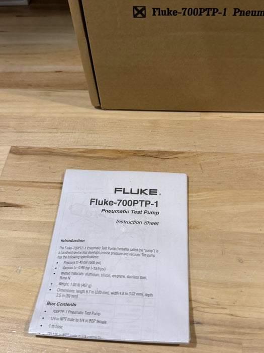 FLUKE 700PTP-1 PNEUMATIC TEST PUMP (NEW FACTORY SEALED) SHIPS FAST