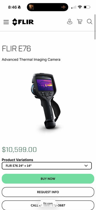 FLIR E76 24° + 14° THERMAL CAMERA NEW CALIBRATED 2025 NEW